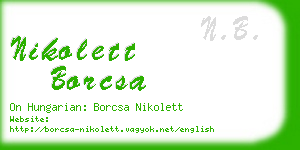 nikolett borcsa business card